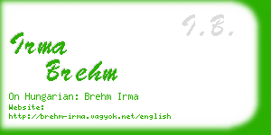 irma brehm business card